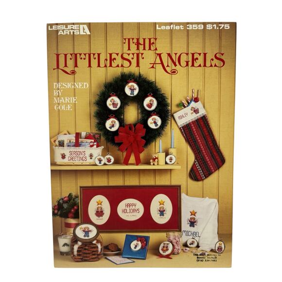 Vintage The Littlest Angels Cross Stitch Design Leaflet Leisure Arts Christmas - Picture 1 of 2